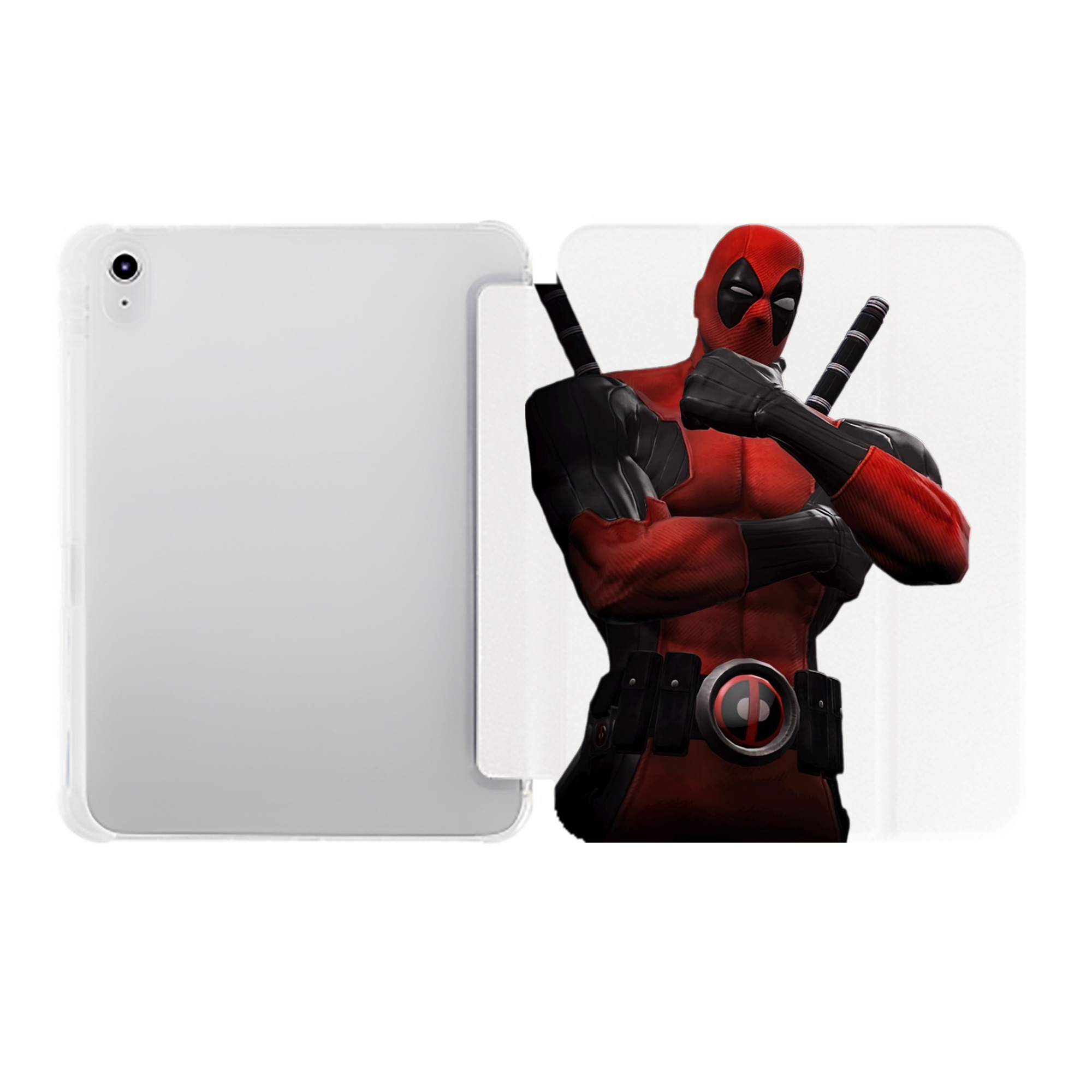 （画像用） Deadpool デッドプール IPad ケース ペン収納付き 三つ折りスタンド PUレザー×シリコン 対応機種9.5/10.5/10.9インチ